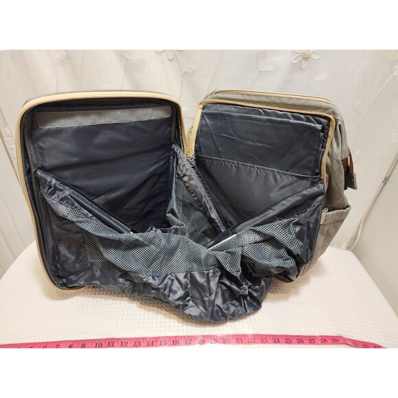 Baby Gray Large Diaper Bag Backpack Insulated Playpen Changing Pad Travel 3 In 1 - Picture 16 of 16